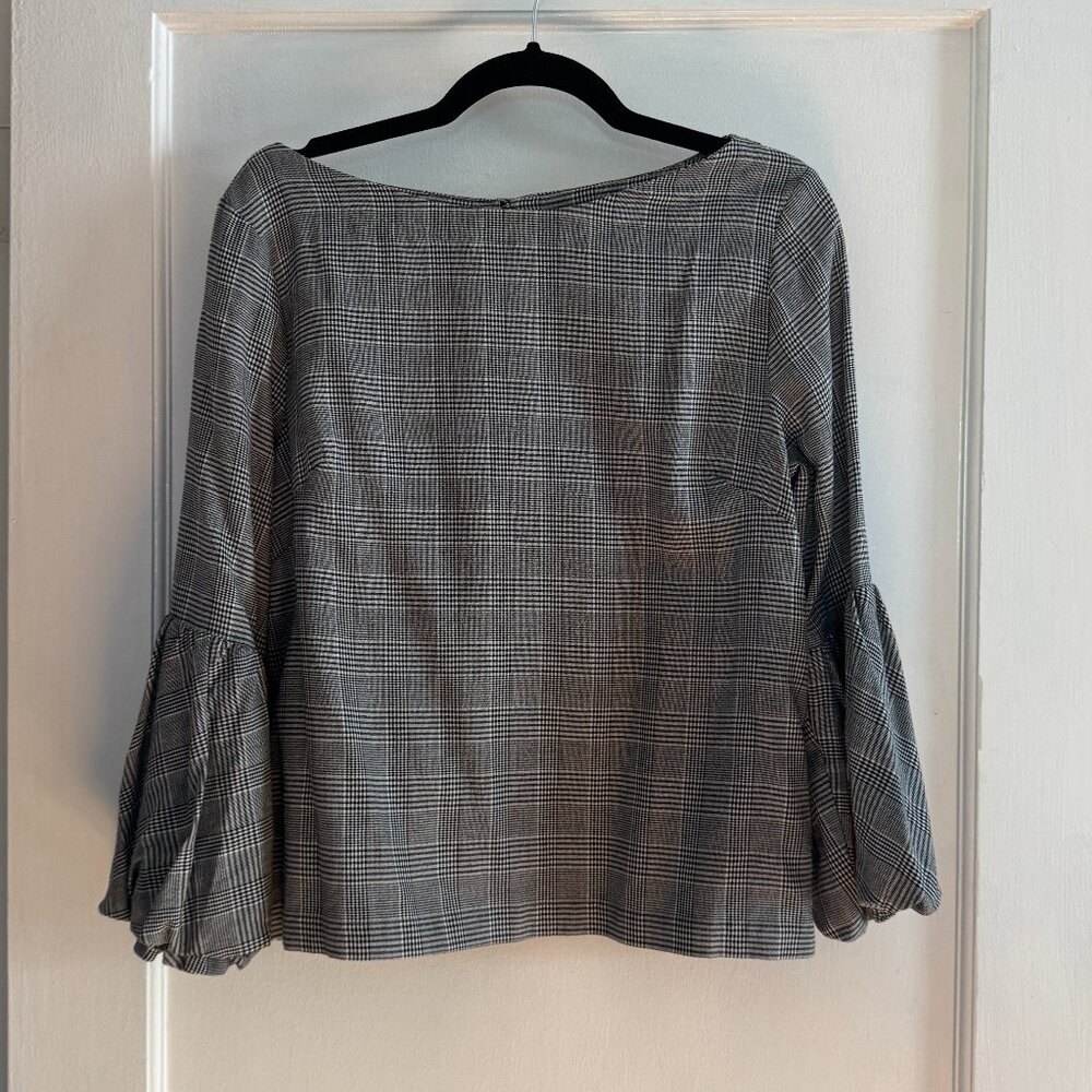 Plaid Puff Sleeve Blouse Laundry By Shelli Segal